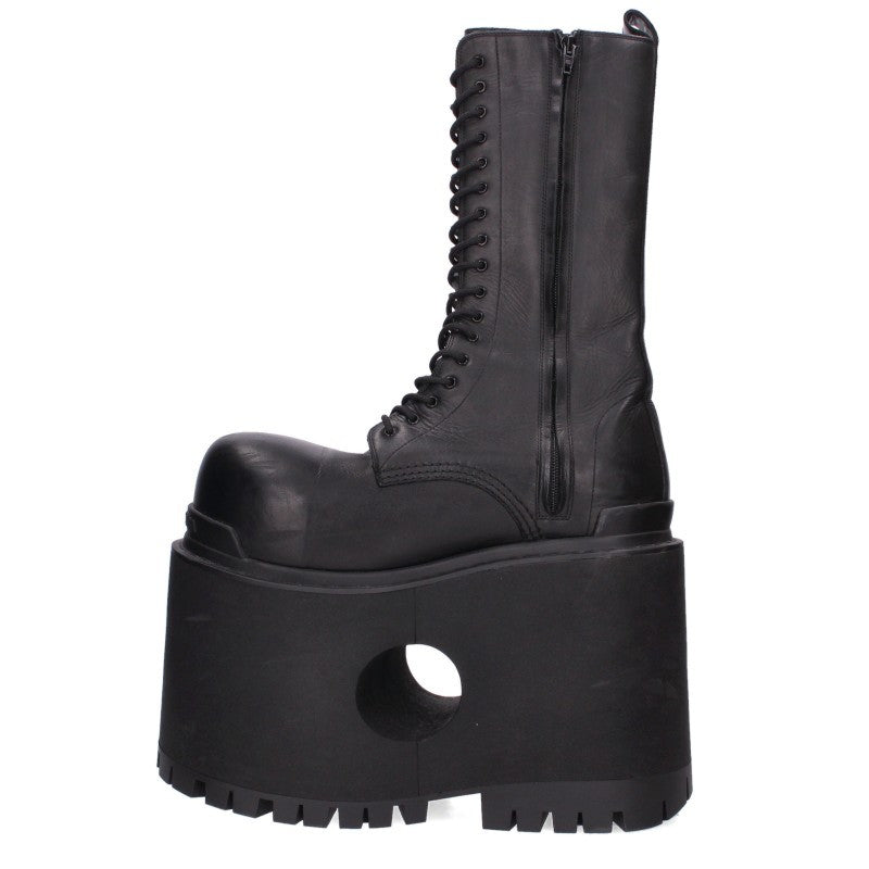 BALENCIAGA Giant High Leather Boots Black Size EU 42