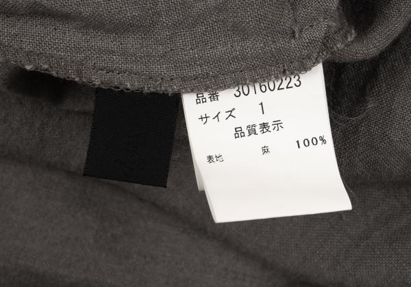 pour deux Linen Tuck 3/4 Sleeve Midi Dress Gray Size 1