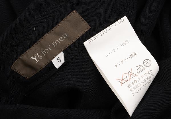 Y's for men Dark Navy Rayon Fly Front Sleeve Shirt Size 3