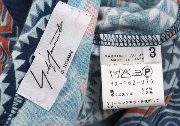Yohji Yamamoto POUR HOMME Chinoiserie T-Shirt Blue Size 3