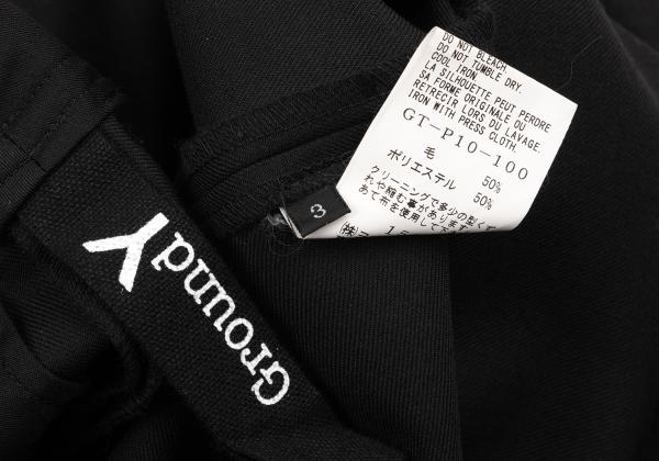Ground Y Black Wool Poly Gabardine Sarouel Pants Size 3