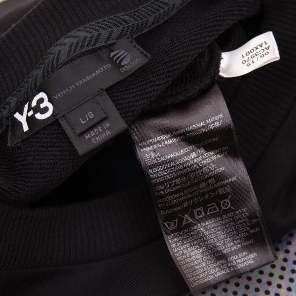 Y-3 Black Square Dot Foil Logo Print Sweatshirt Size L