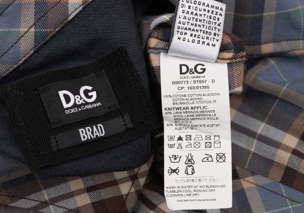 Dolce & Gabbana D&G Cotton Check Western Yoke Shirt Size M