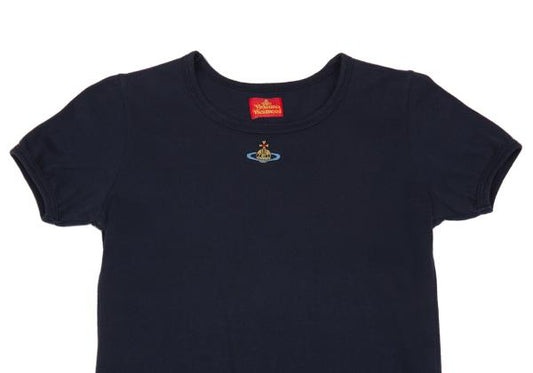 Vivienne Westwood Cotton Orb Embroidered T-Shirt Navy Size M