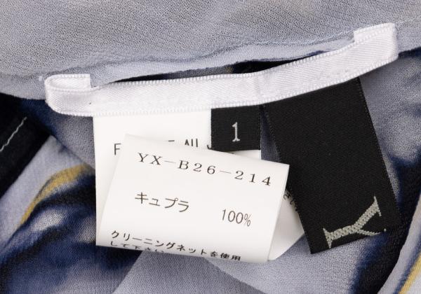 Y's 13SS Cupro Water Print Flare Tank Top Light Blue Size 1
