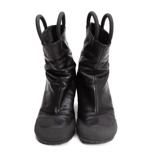 RANDOM IDENTITIES 19SS Black Loop Heel Boots Size 40 (25cm)