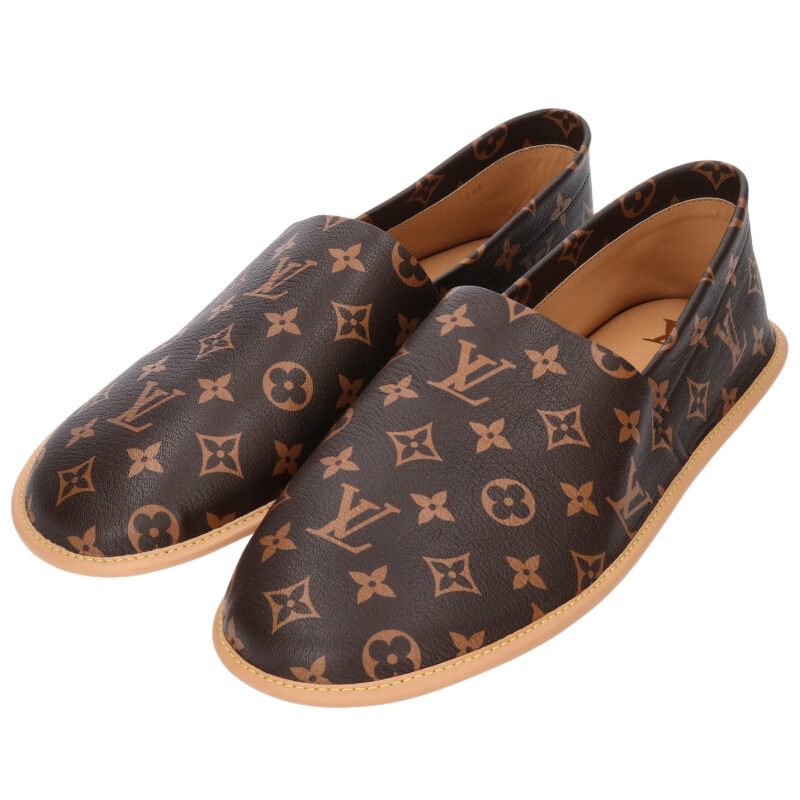 Louis Vuitton Allover Monogram Slip-on Brown Size 11