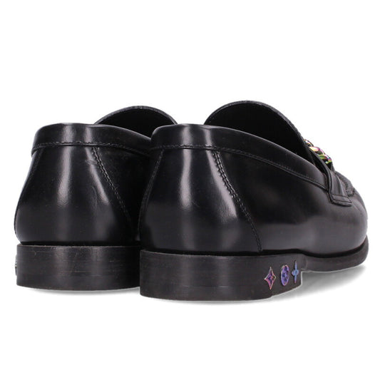 LOUISVUITTON Collier Chain Loafer Shoes Black Size 8