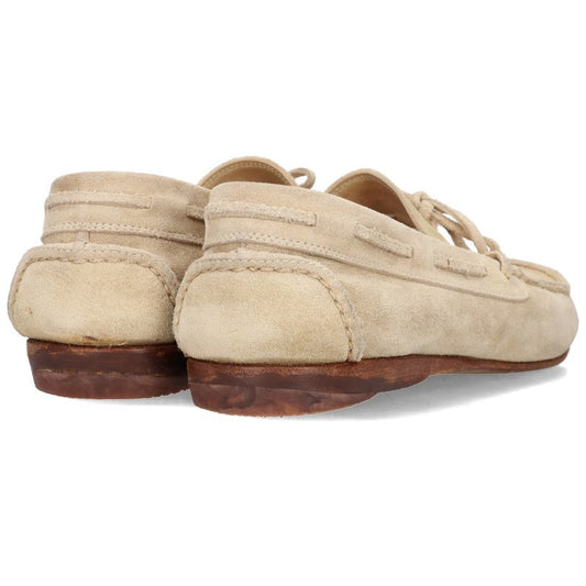 HERMES Suede Deck Shoes Beige Size 8