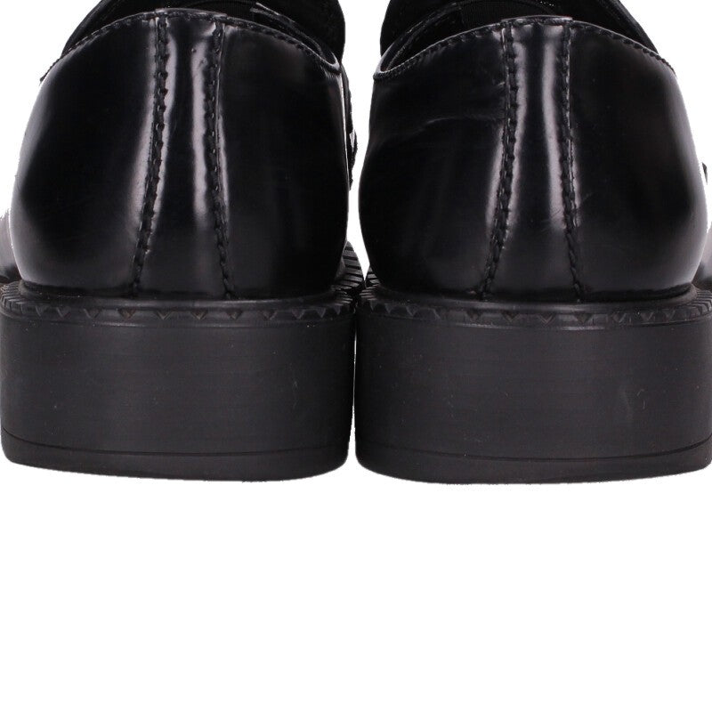 PRADA Chocolate Brushed Leather Loafers Black Size 7