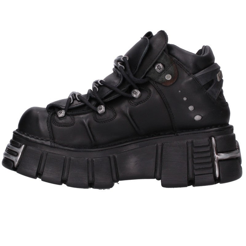 NEWROCK Platform Leather Shoes Black Size EU 43