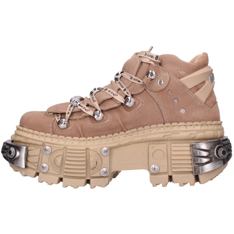 NEWROCK Platform Leather Shoes Beige Size EU 43