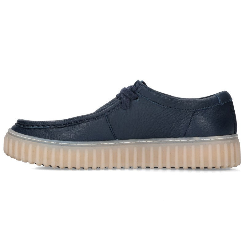 Clarks Torhill Lo Leather Low-Top Sneakers Navy Size 26.5cm