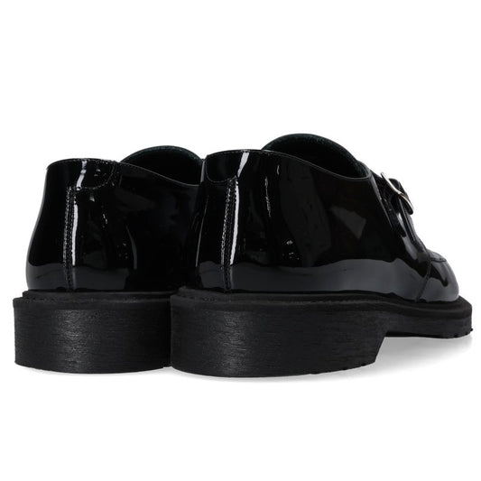 CELINE Patent Monk Strap Creeper Shoes Black Sneakers Size EU 42