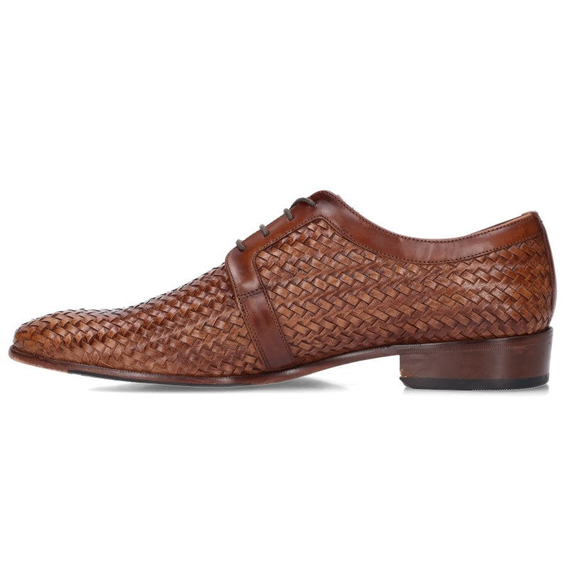 LANVIN Intrecciato Lace-up Shoes Brown Size 26cm