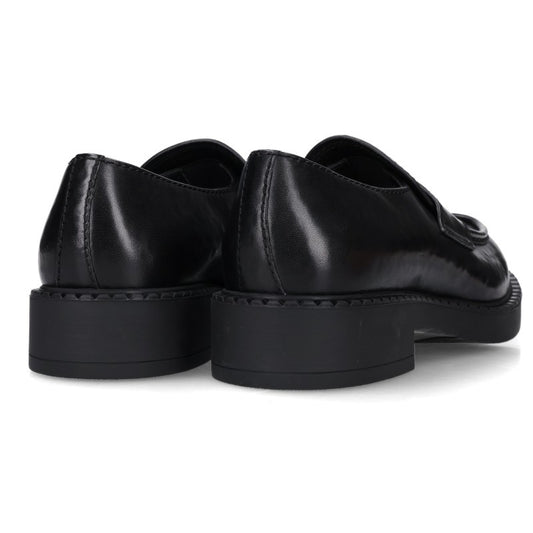 PRADA FW26 Triangle Plate Loafers Black/Silver Size 8