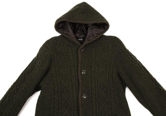 BURBERRY BLACK LABEL Quilted Hooded Jacket Green Size 3