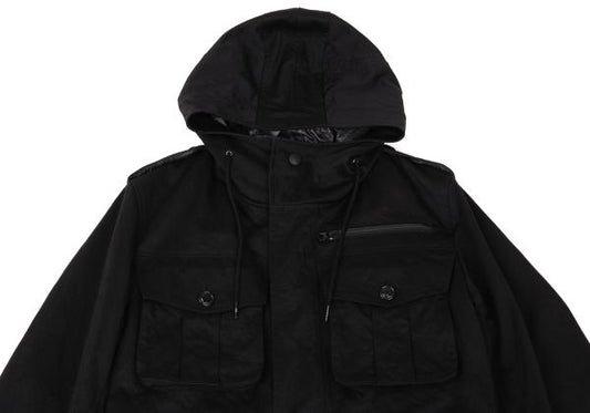 Y-3 Checker Quilted Detachable Hood Jacket Black Size M
