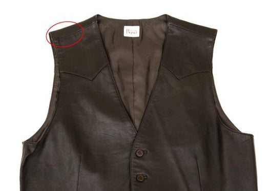 Papas Deerskin Western Yoke Vest Brown Size L