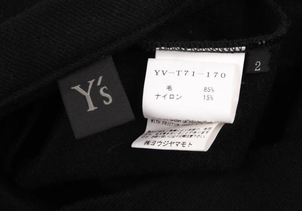 Y's Wool Asymmetrical Half-Wrap Sarouel Pants Black Size 2