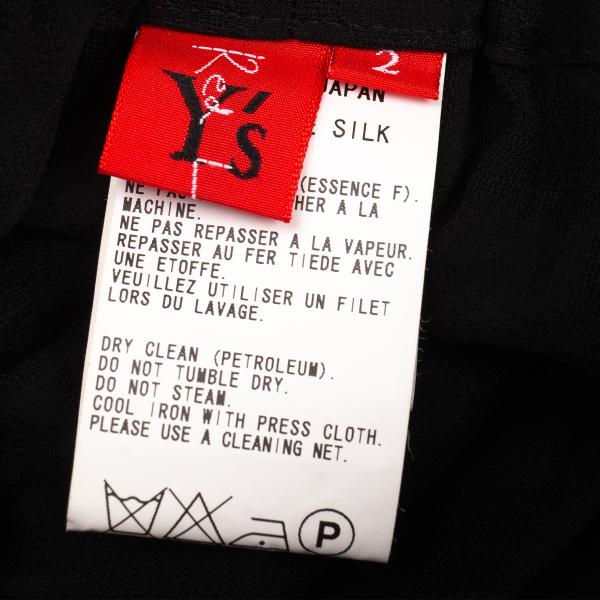 Y's Red Label Silk Shadow Checker Flag Skirt Black Size 2
