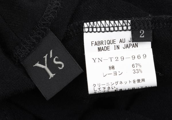 Y's Cotton Blend Raglan Sleeve Blouse Black Size 2