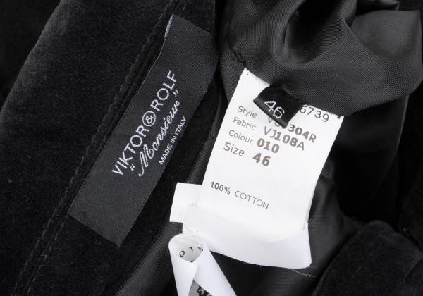 VIKTOR&ROLF Belt Design Velvet Jacket Black Cotton Size 46