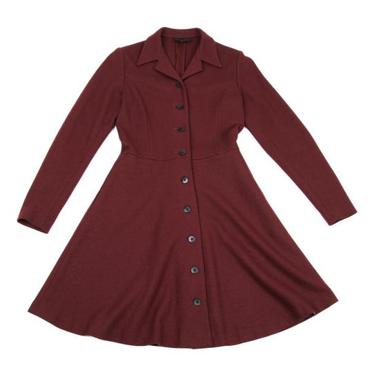 JUNIOR GAULTIER Wool Half Coat Red Purple Size 40