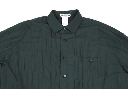 ISSEY MIYAKE MEN Wrinkle Pleated Shirt Blue Gray Size M