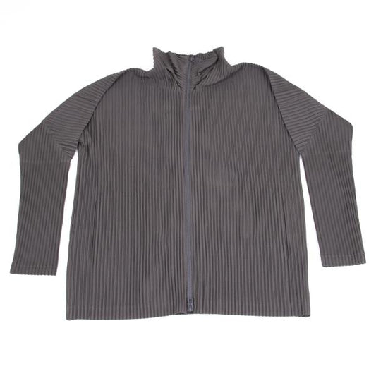 HOMME PLISSE ISSEY MIYAKE Pleated Double Jacket Gray Size 3