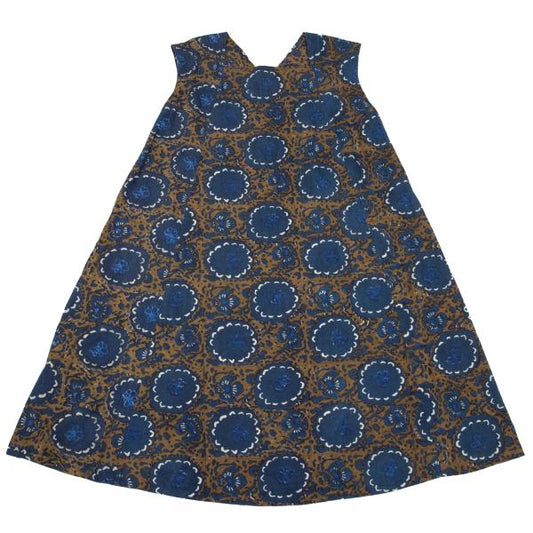 45rpm Indigo Floral Sleeveless Cotton Dress Blue Size 3