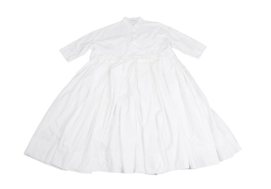 Veritecoeur Cotton Box Tuck Panel Design Dress White Size F