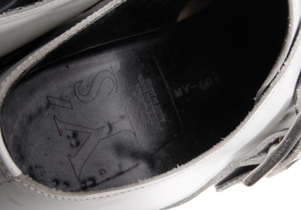 Y's for men Outseam Strap Leather White Black Shoes Size 25.5cm