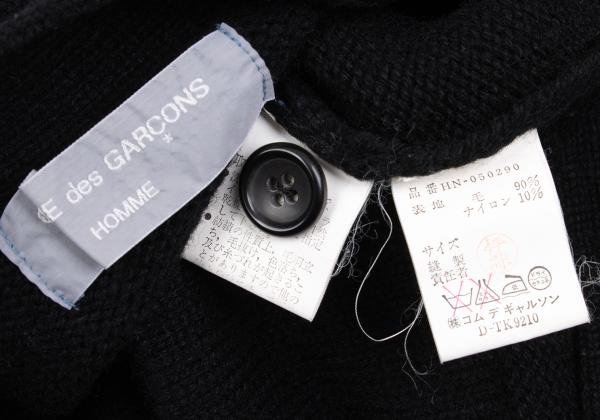 COMME des GARCONS HOMME Wool Blend Low Cardigan Black Size M