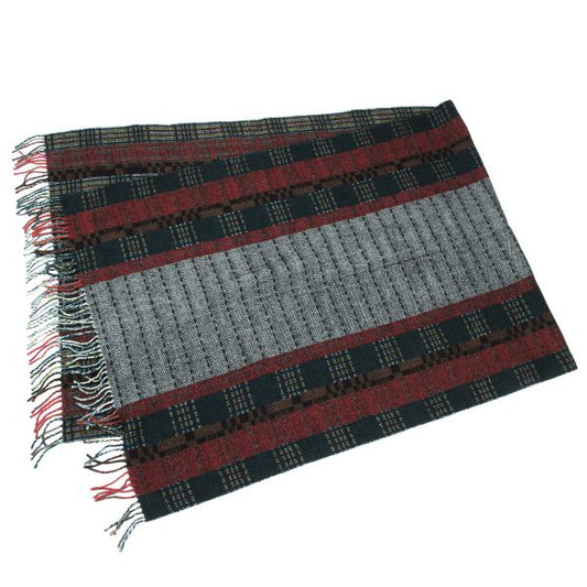 KENZO Multi Check Large Wool Green Multi Muffler