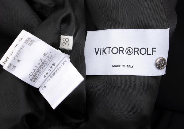 VIKTOR&ROLF Silk Collar Double-Breasted Jacket Black Size 38
