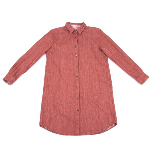 Mademoiselle NON NON Color Denim Long Up Pink Shirt Size 38M