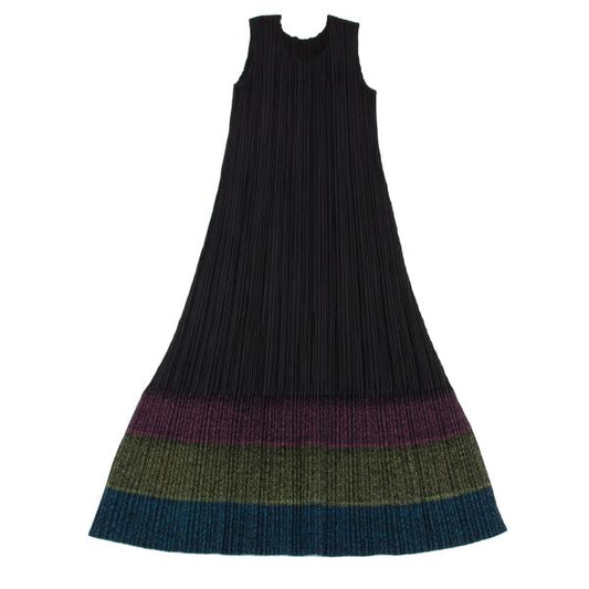 PLEATS PLEASE Hem Brushed Sleeveless Dress Black Size 4
