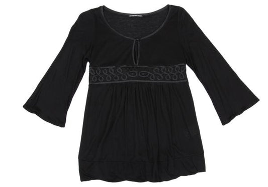 VIVIENNETAM Front Mesh Long Sleeve Tee Black
