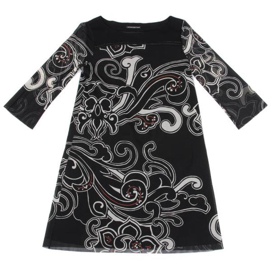 VIVIENNETAM Graphic Print Power Net Blouse