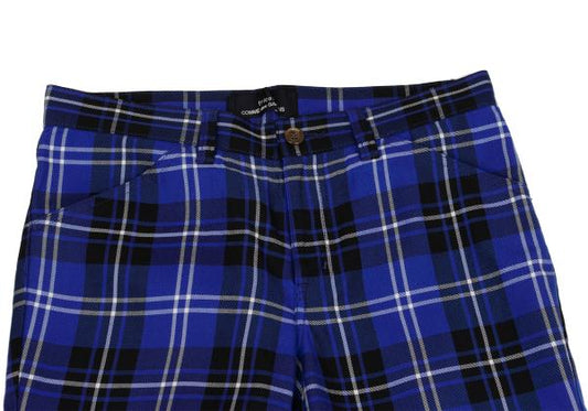 COMME des GARCONS Wool Tencel Tartan Check Pants Blue Size M