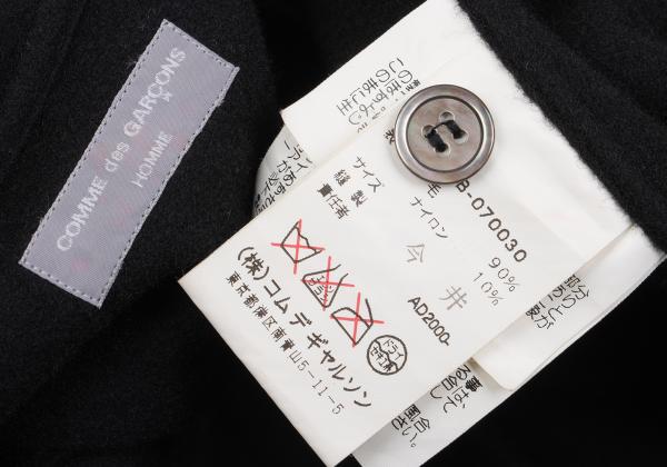 COMME des GARCONS HOMME Wool Bias Outseam Shirt Black Size S