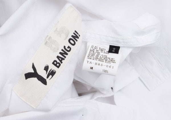 Y's BANG ON Cotton Stand Collar Shirt White Size 2