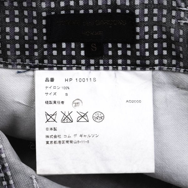COMME des GARCONS HOMME Check Print Nylon Pants Gray Size S