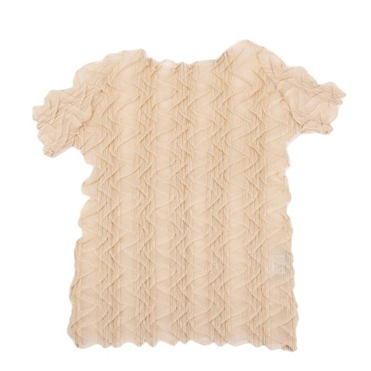 ISSEY MIYAKE WHITE LABEL Vertical Pleat T-Shirt Pink Size 3