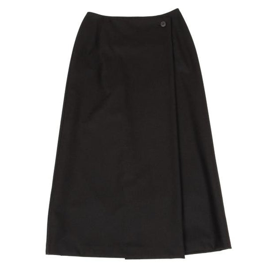 ISSEY MIYAKE Brushed Wool Half Wrap Skirt Black Size 1