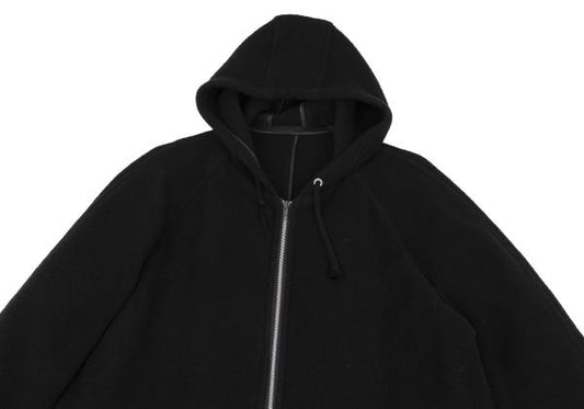 COMME des GARCONS HOMME Wool Cotton Hooded Coat Black Size M