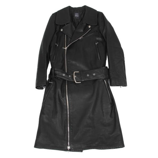 LIMI feu Quilted Lining Leather Riders Coat Black Size XS