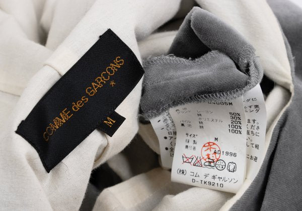COMME des GARCONS 96AW Velvet Square Neck Hoodie Gray Size M
