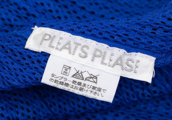 PLEATS PLEASE Mesh Bi-Color Layered Coat Blue Size 4